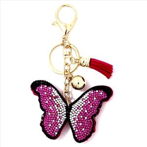 2 / $20 Butterfly Puffy Purse Charm / Key Chain